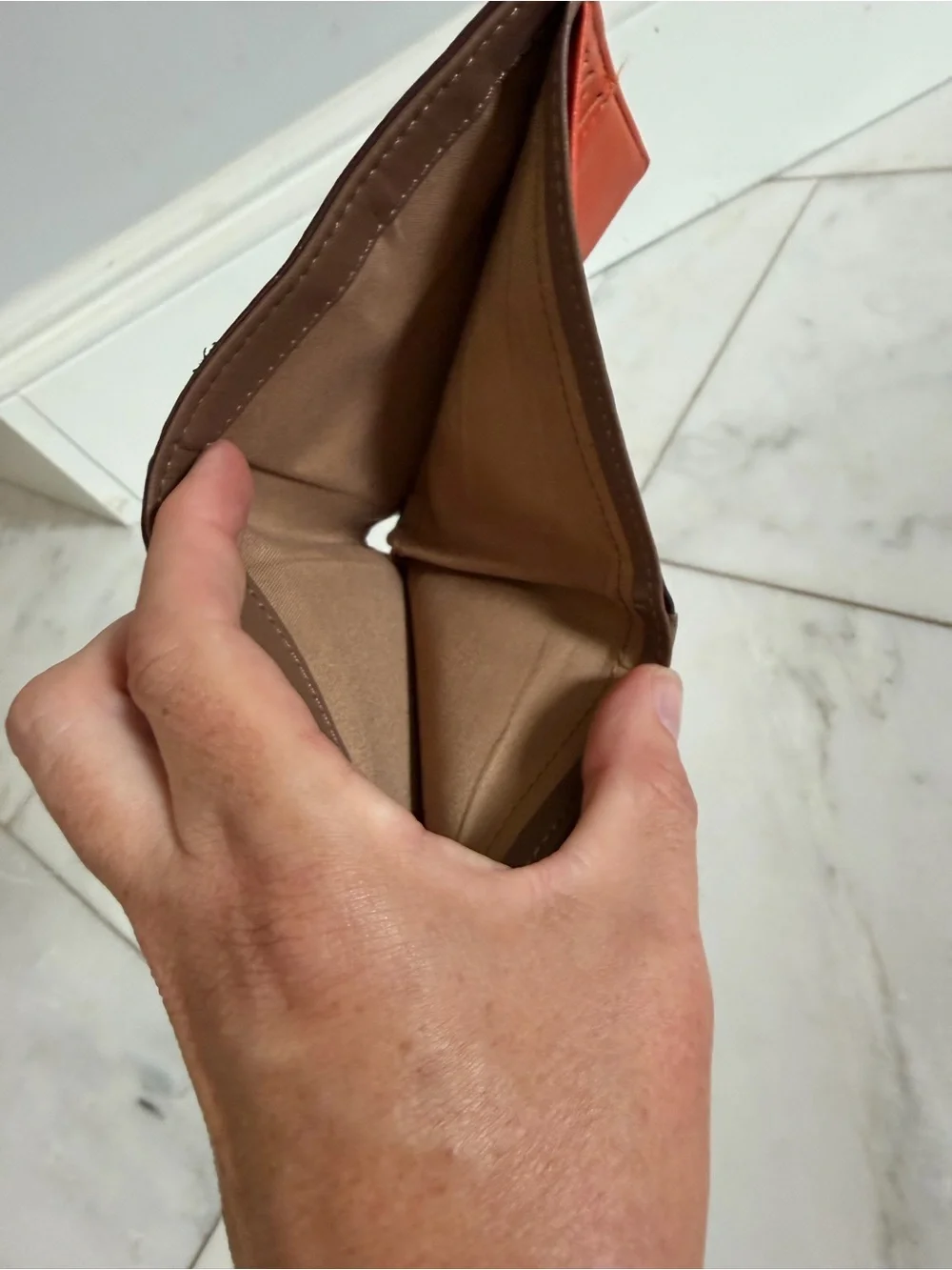 La Bante London Brown leather card holder slim folding wallet